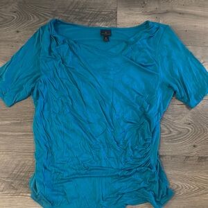 Worthington Vibrant Blue Short Sleeve Top
